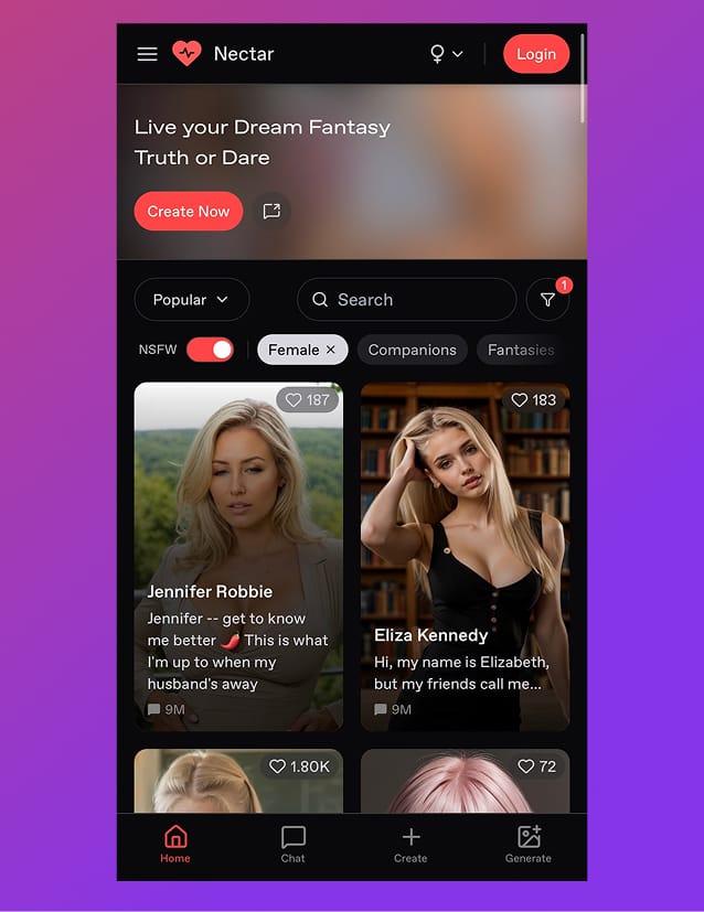Nectar AI explore feed